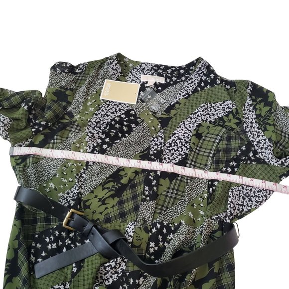 Michael kors womens Dress evergreen button down closure with belt new sz 2X - Picture 9 of 11